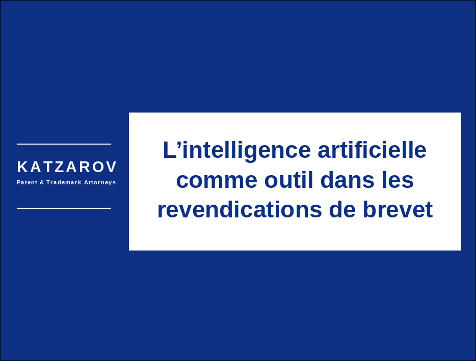L’intelligence artificielle comme outil dans les revendications de brevet